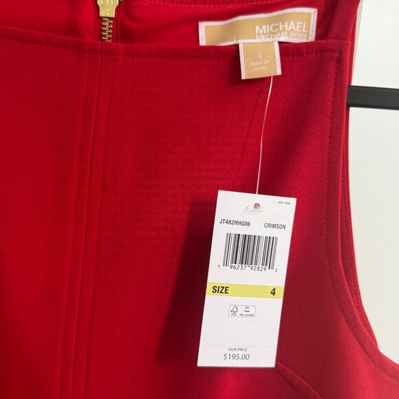 Michael Kors Crimson Red Dress NWT Size 4 — $195 Retail - Picture 3 of 3